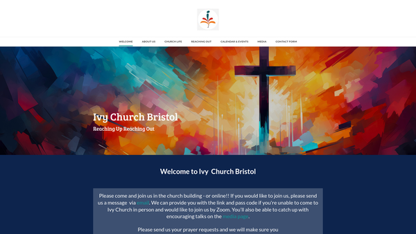 Screenshot of the Ivy Pentecostal Church website