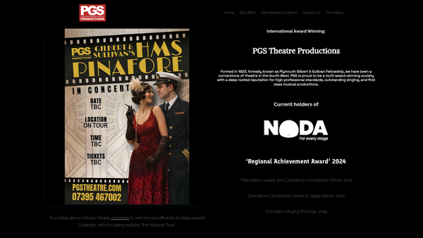 Screenshot of the Gilbert And Sullivan Fellowship, Plymouth website