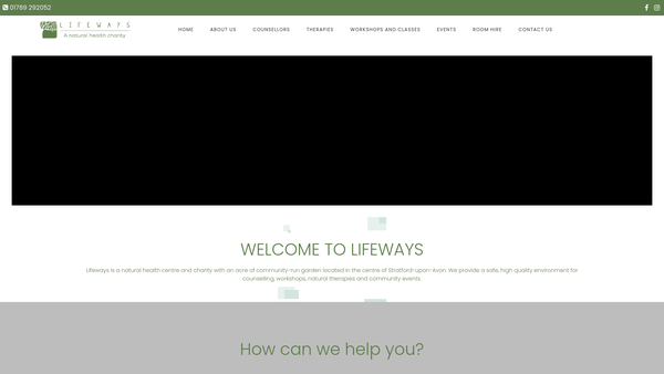 Screenshot of the Life Ways website