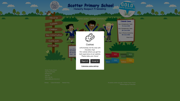 Screenshot of the Scotter County Primary School Fund website