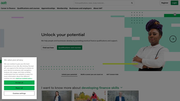 Screenshot of the The Association Of Accounting Technicians website