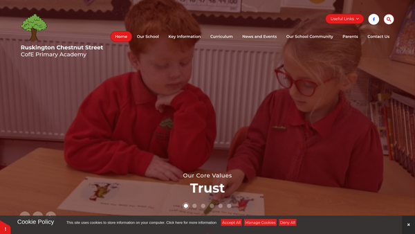 Screenshot of the Friends Of Ruskington Chestnut Street CE Primary School website