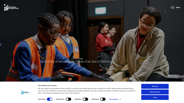 Screenshot of the The Happold Foundation website