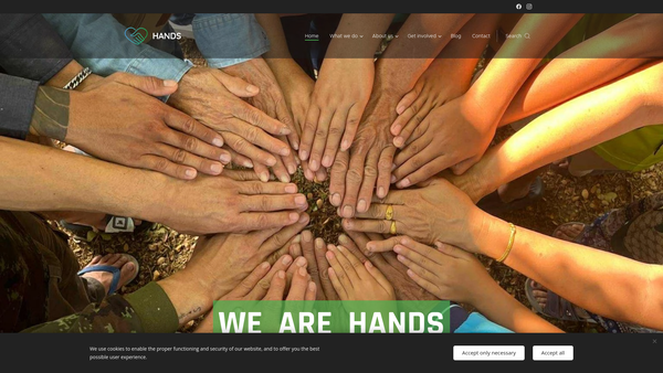 Screenshot of the Health And Nutritional Development Services website