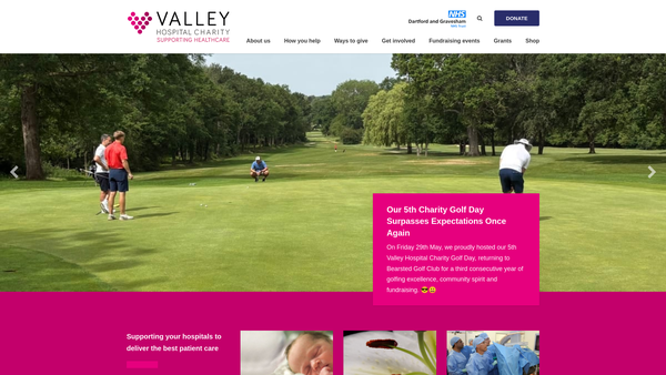 Screenshot of the Dartford And Gravesham NHS Trust Charitable Fund website
