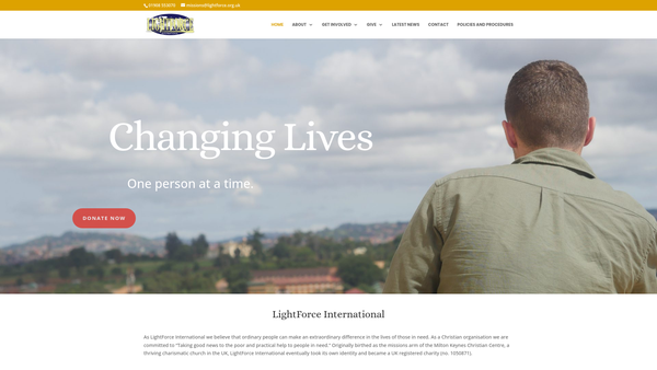 Screenshot of the Lightforce International website