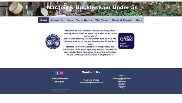 Screenshot of the Nacton And Bucklesham Under Fives website