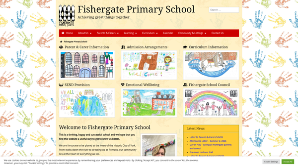 Screenshot of the Fishergate Primary School (York) School Fund website