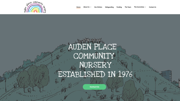 Screenshot of the Auden Place Community Nursery website