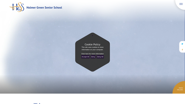Screenshot of the Holmer Green Senior School Trust website