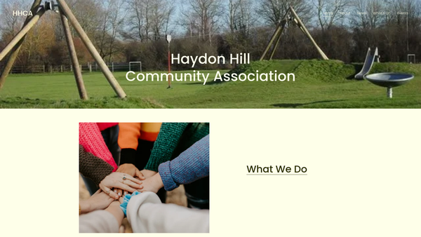 Screenshot of the Haydon Hill Community Association website