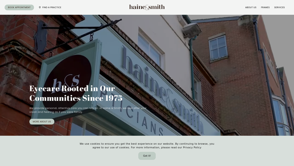 Screenshot of the Haine And Smith Charitable Trust website