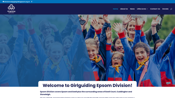 Screenshot of the Guide Association - Epsom Division website