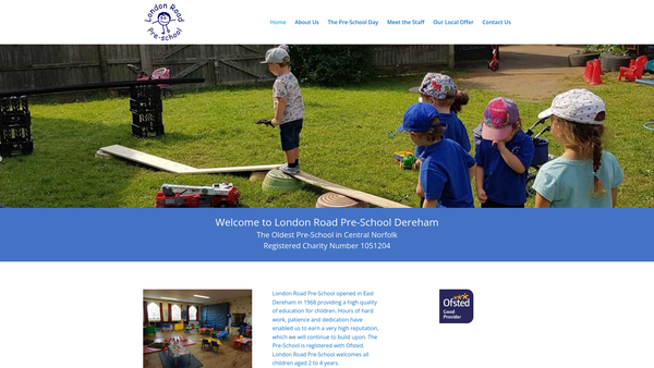 Screenshot of the London Road Pre-School website