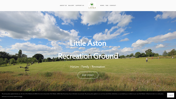 Screenshot of the Little Aston Recreation Ground Association website