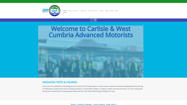 Screenshot of the Carlisle And West Cumbria Advanced Motorists website