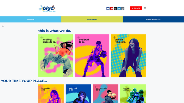 Screenshot of the Bolton Lads And Girls Club Limited website