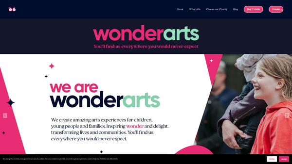 Screenshot of the Wonder Arts Limited website