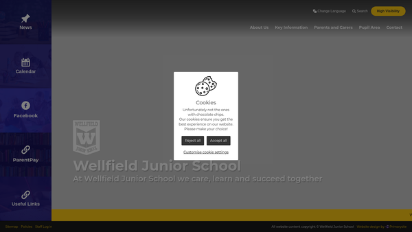 Screenshot of the Friends Of Wellfield Junior School website