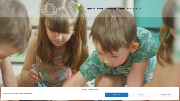 Screenshot of the Potters Cross Preschool & Playgroup website