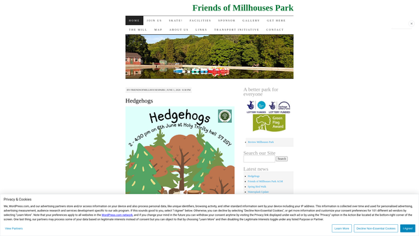 Screenshot of the Friends Of Millhouses Park website