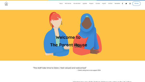 Screenshot of the The Parent House Trust website