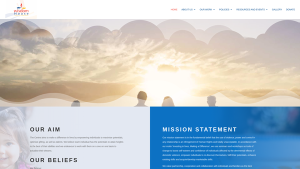 Screenshot of the Wisdom House website