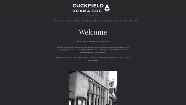Screenshot of the The Cuckfield Dramatic Society website