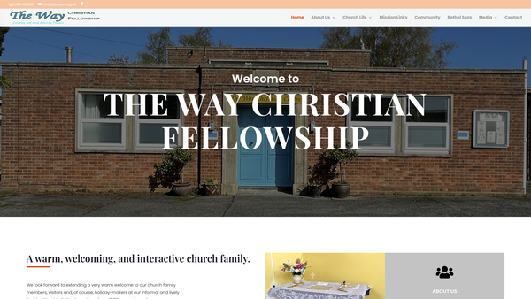 Screenshot of the The Way Christian Fellowship website