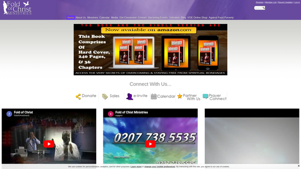 Screenshot of the The Fold Of Christ Ministries website