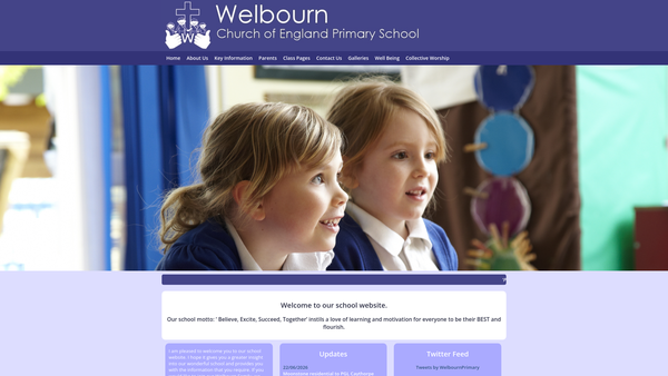 Screenshot of the Welbourn C E Primary School Fund website