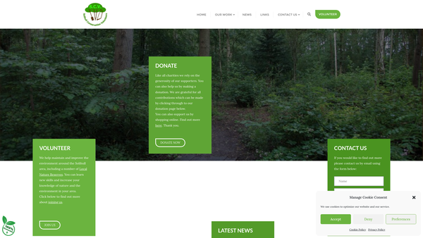 Screenshot of the Solihull Conservation Volunteers website