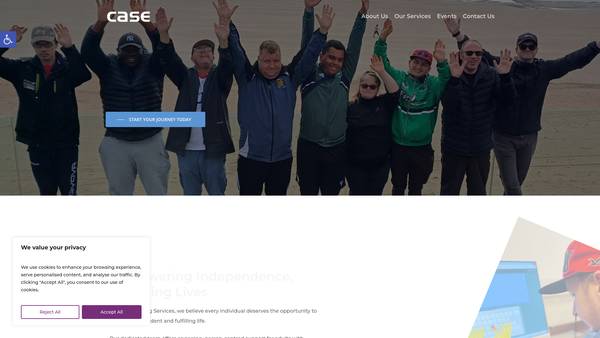 Screenshot of the Case Training Services website
