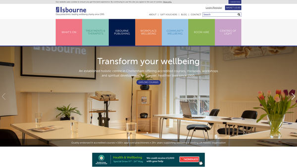 Screenshot of the The Isbourne Foundation website