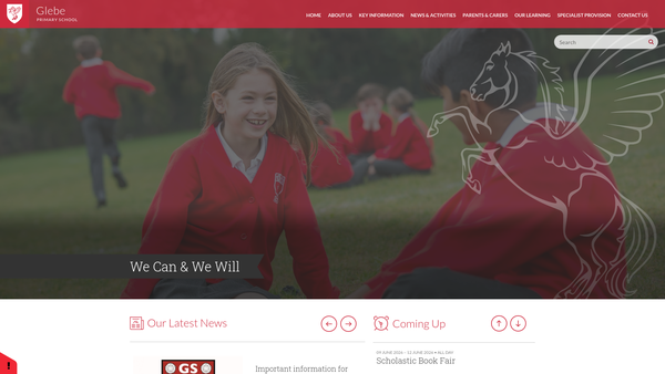 Screenshot of the Friends Of Glebe Primary School website