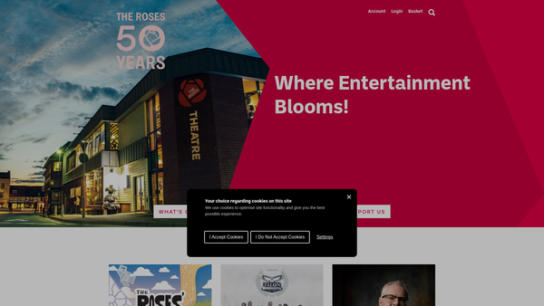 Screenshot of the Roses Theatre Trust website