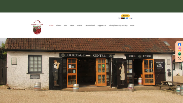 Screenshot of the Whimple History Society website