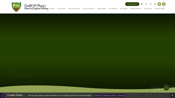 Screenshot of the Cowbit St. Mary's (Endowed) Church Of England Primary School website