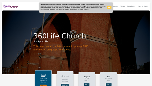 Screenshot of the Stockport Centre Church website