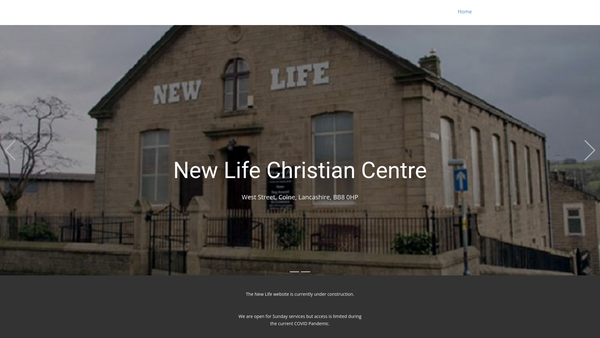 Screenshot of the New Life Christian Centre website