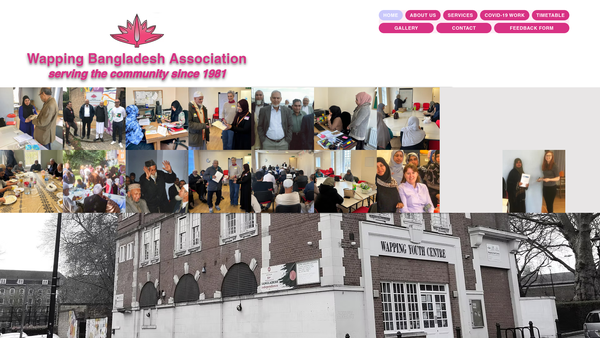 Screenshot of the Wapping Bangladesh Association website