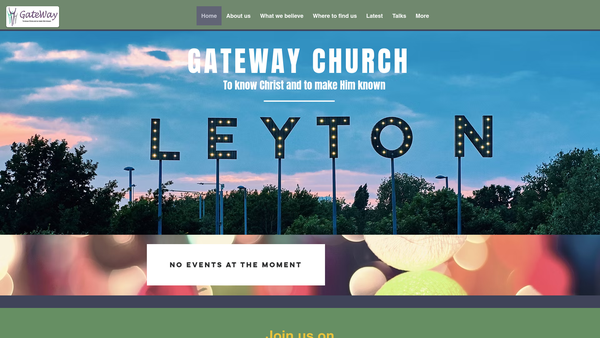 Screenshot of the Gateway Church Leyton website