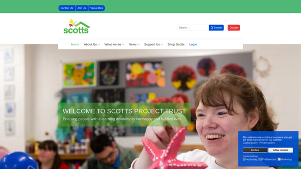 Screenshot of the Scotts Project Trust website