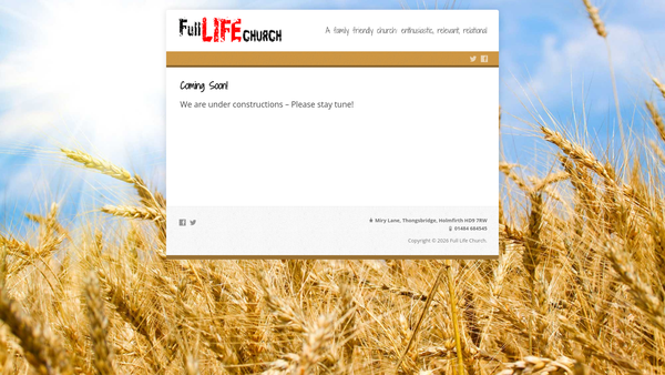 Screenshot of the Full Life Church (Holmfirth) website