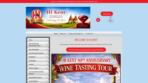 Screenshot of the Hi Kent website