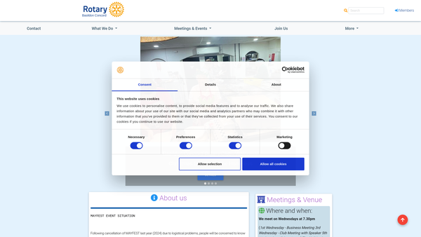 Screenshot of the The Rotary Club Of Basildon Concord Trust Fund website