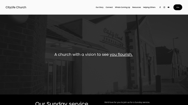 Screenshot of the City Life Church - Sunderland website