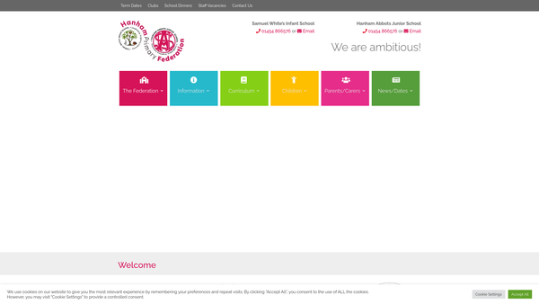 Screenshot of the Friends of Hanham Primary Federation website