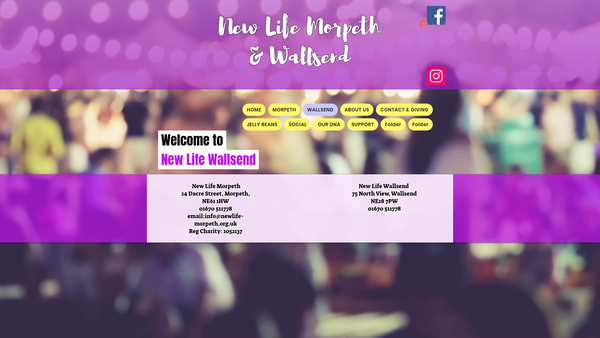 Screenshot of the New Life Christian Centre Wallsend website
