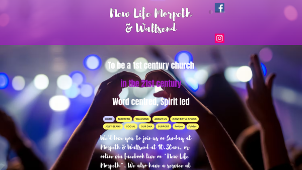 Screenshot of the New Life Christian Centre website
